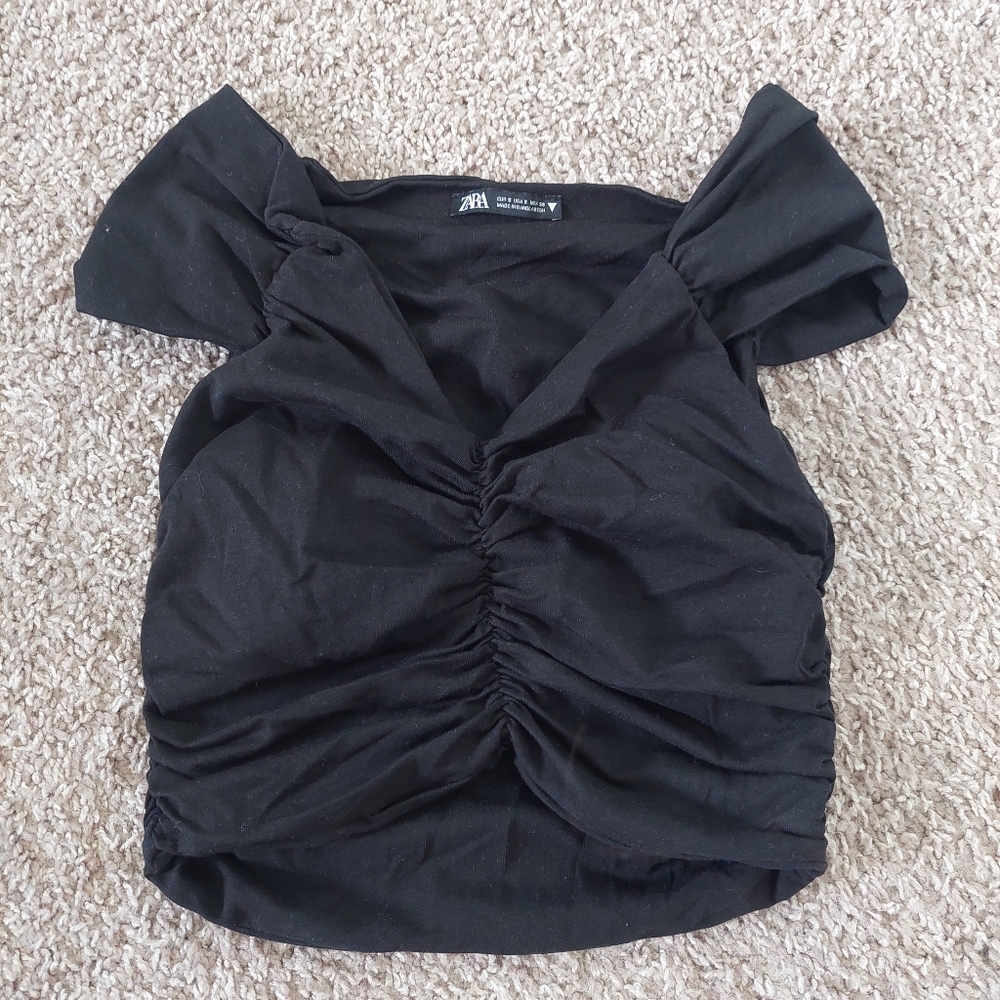 Zara black crop top.